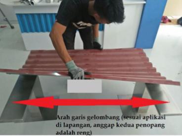 uji lendut genteng metal