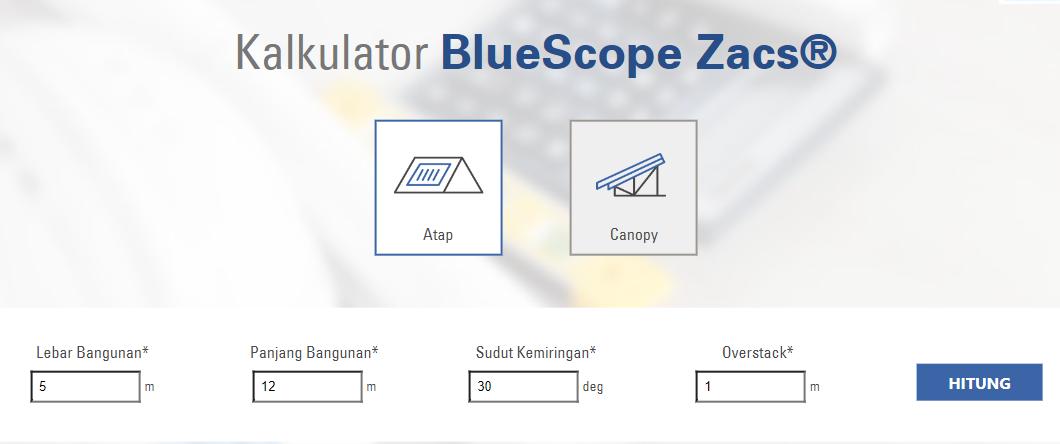 kalkulator bluescope zacs